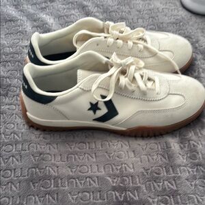 Converse Off-White and Black Athletic Sneakers